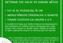 Retorno das aulas para o Ensino Médio